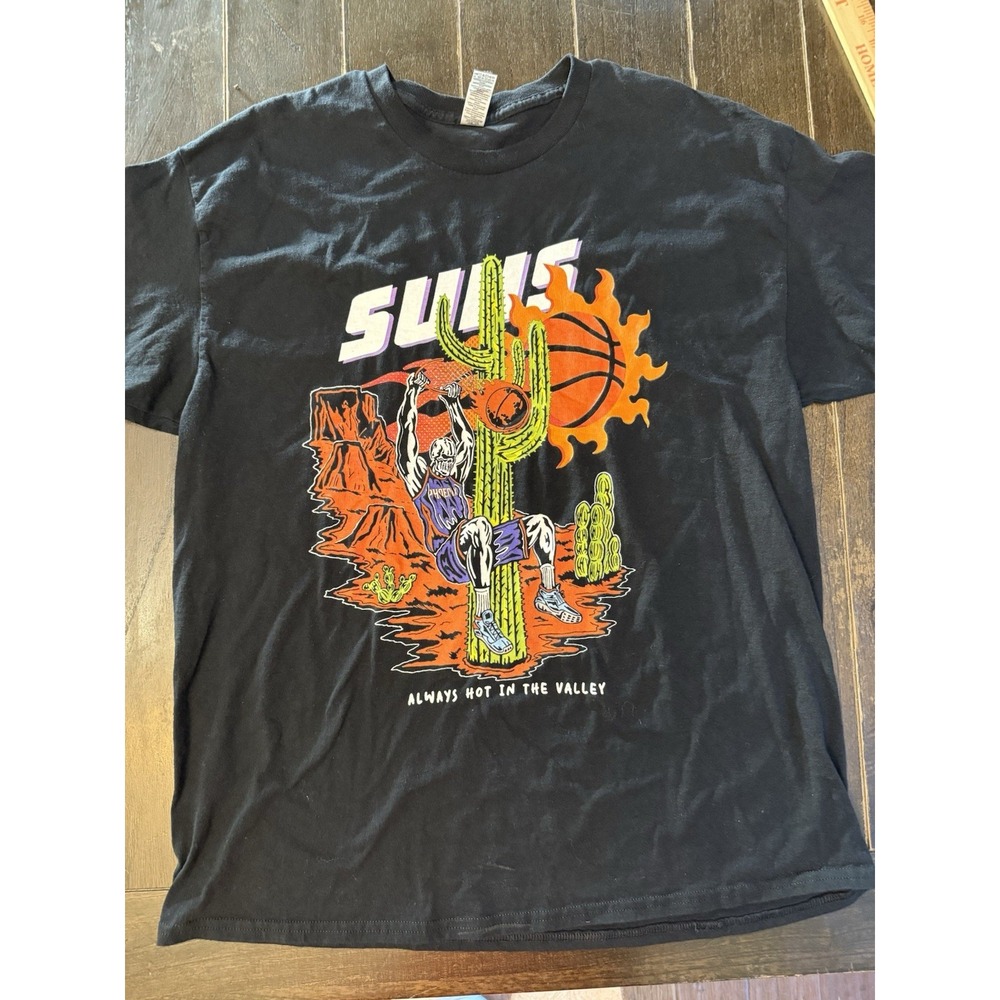 Phoenix Suns Skeleton Cactus Graphic T Shirt XL Black Valley Basketball Tee